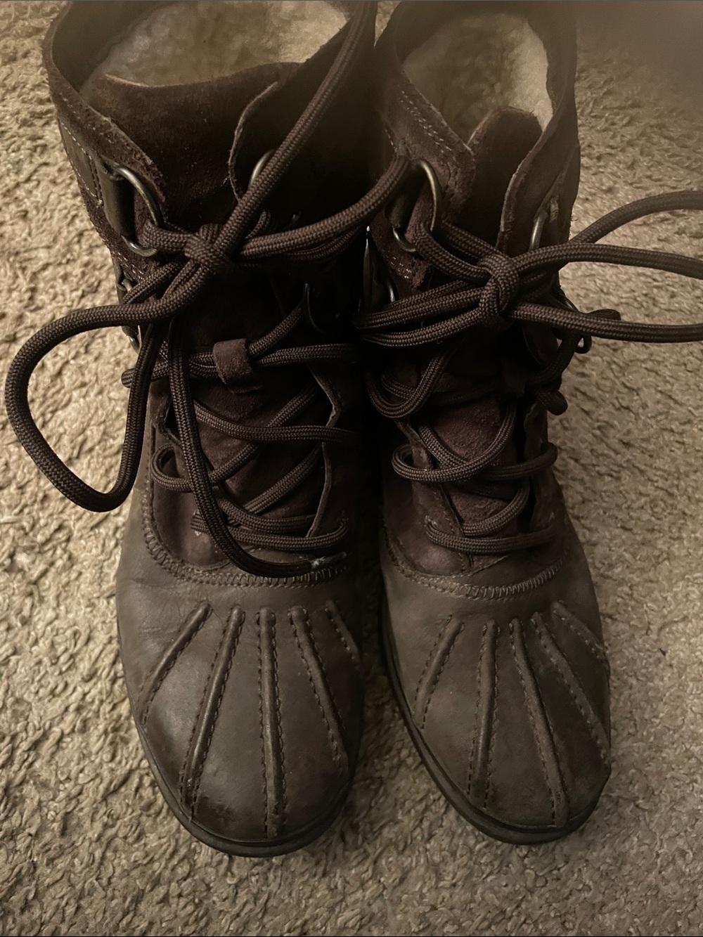 UGG Kids Brown Lace-Up Waterproof Duck Boots